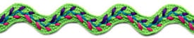 Ric Rac-0.5inch- Lime Hot Pink Turquoise Plum