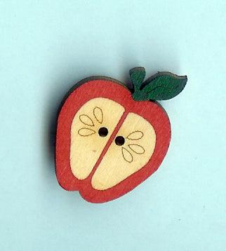 Red Apple Button2.5cm high (wooden)