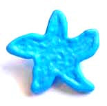 Starfish button turquoise 2.5cm