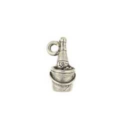 Champagne Bottle in Bucket Charm
