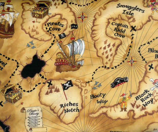 Treasure Map by Timeless Treasures KIDZ-C9886