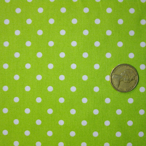 Basics Dots - Apple Green with white dot (XLN Fabrics)
