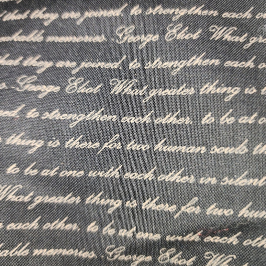 My Valentine by RJR Fabrics Black Cream Script