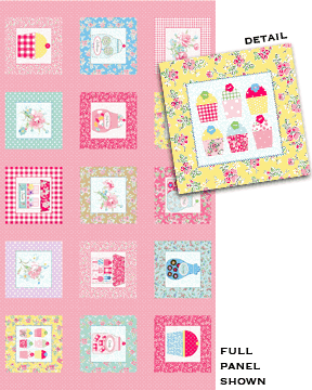 Sweet Shoppe - Square Petal Pink  Panel 3641 Benartex