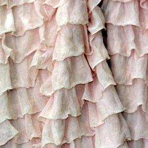 Frilly Layered Fabric Blush (light pink) 2"