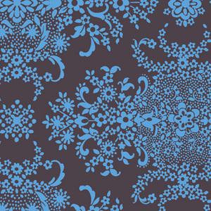 Amy Butler Soul Blossoms - Organic Bluestone (cobalt navy damask) ORAB005 **