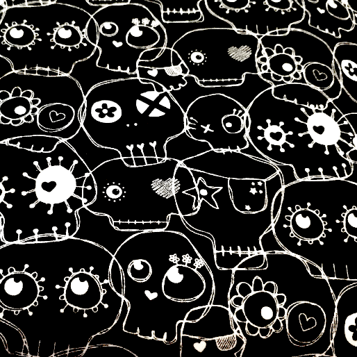 Essentials III by Studio e Designs - skulls on black