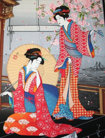 Graceful Geisha Panel by Michael Miller D#CX4468 *