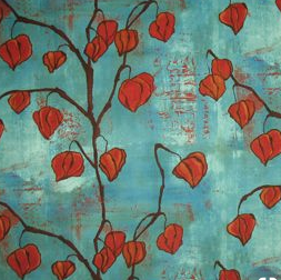 Laura Gunn Climbing Lantern Pods in Turquoise - Michael Miller DC3728