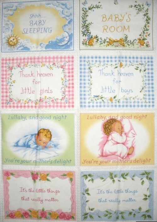 Tiny Treasures Pillow Panel 110cm x 73cm (now out of print) BABY