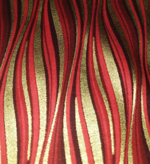 Michael Miller metallic wavy stripe French Christmas