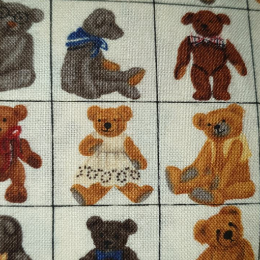 Mini Teddy Squares 035 Makower UK bears