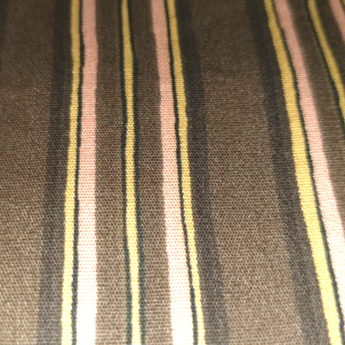 Classic Cottons Pink and  dark brown stripe
