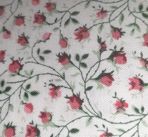 Faye Burgos rosebud vines on white