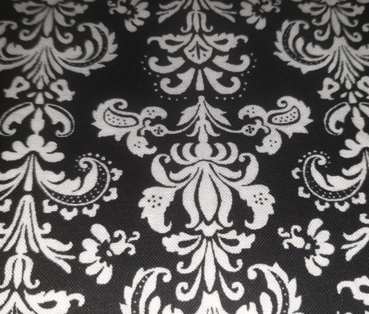 Daydreams by Deb Strain black sand white damask 19194