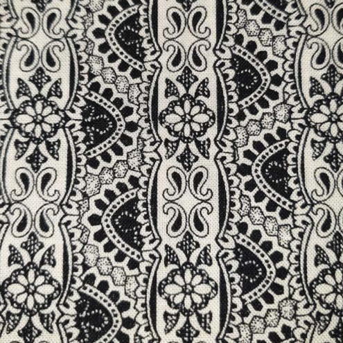 Timeless Treasures Noir (NOIR-C 7314) black and cream lace