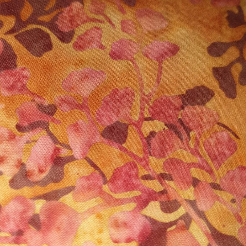 Batik - foliage in rust and brown