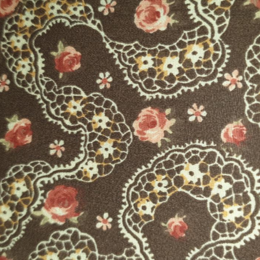 Classic Cottons - Twilight Garden Brown (lace and roses) 6188 90