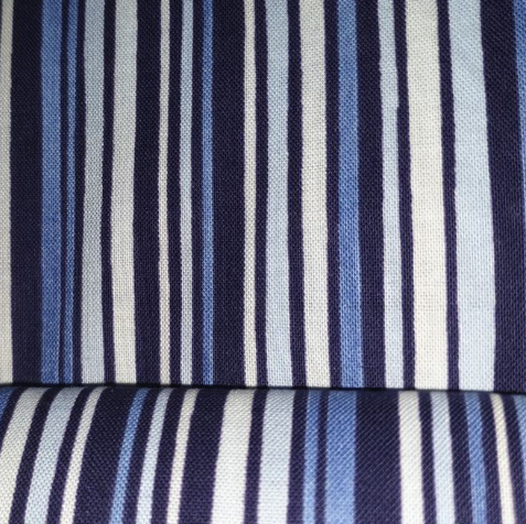 Timeless Treasures dark blue stripe ROSE-C2152