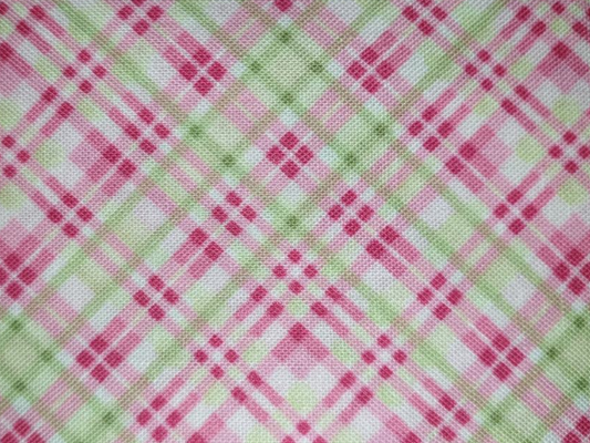 Tiny Treasures diagonal pink check RJR