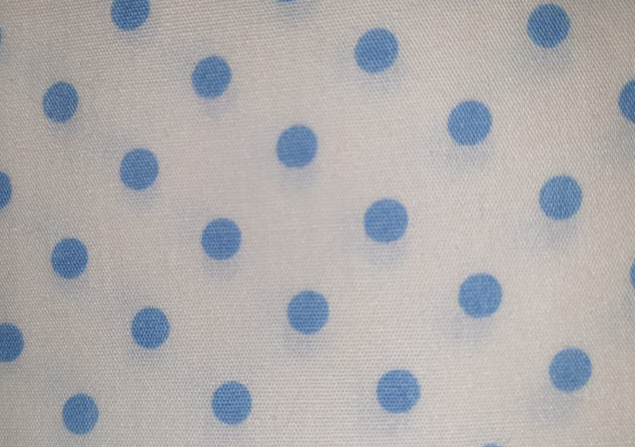 A day in the country white with blue spot (dots) (ONLY 50cm LEFT)