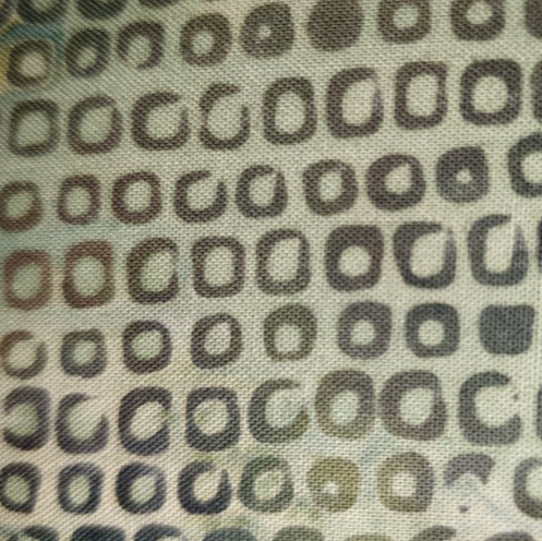 Batik - square circles in olive green