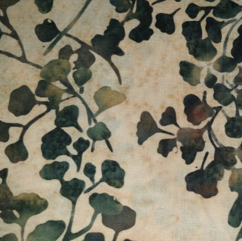Batik - foliage in beige and green