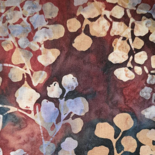 Batik - foliage in burgundy and black