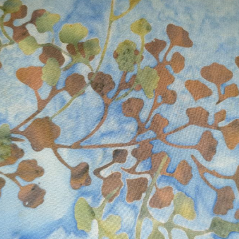 Batik - foliage in blue and green