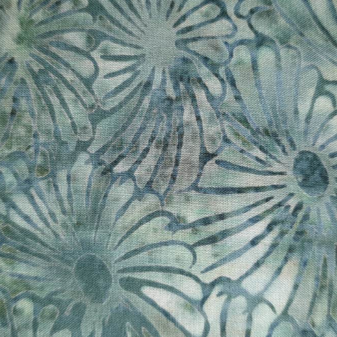 Batik - dark turquoise flowers