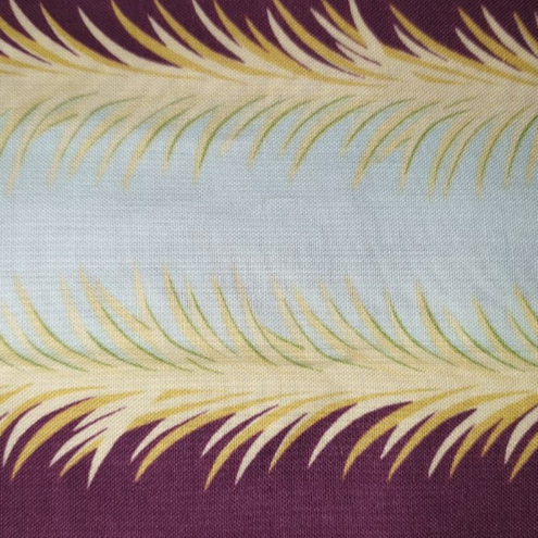 Amy Butler - Temple Flowers - Feathered Stripe - Blue and Burgundy