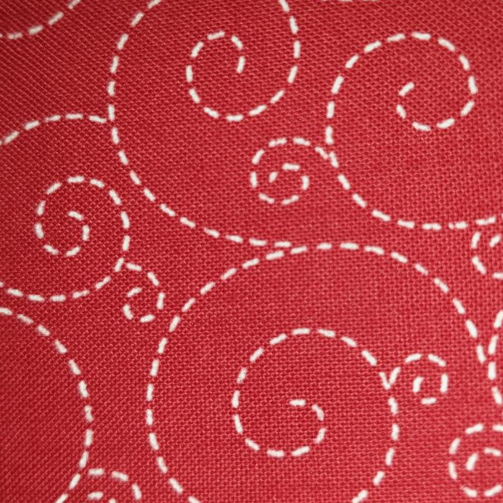 Timeless Treasures - Apple - Red 5710 stitched swirls