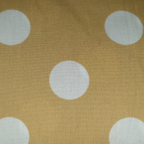 Sevenberry large white dot on mustard yellow