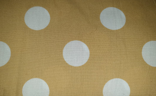 Sevenberry large white dot on mustard yellow