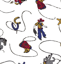 Vintage Cowboys with lasso - white background
