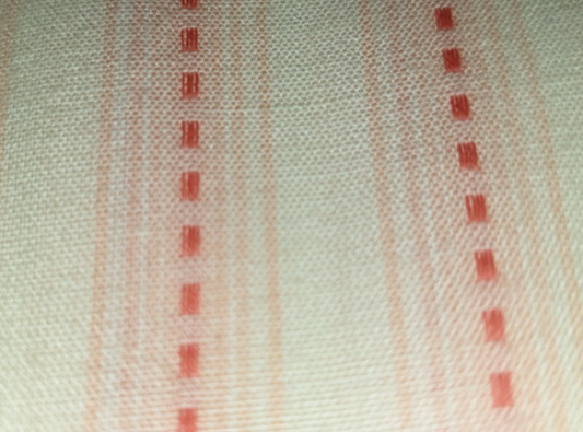 Moda stitched stripe Salmon Cream (textured)