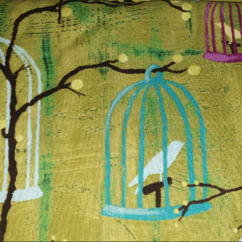 Laura Gunn Hanging Cages Lime-Lantern Bloom Collection - Michael Miller DC3726