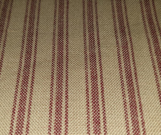 TICKING STRIPE COFFEE/DARK RED