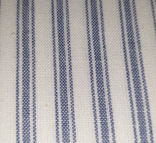 TICKING STRIPE WHITE WITH DARK BLUE