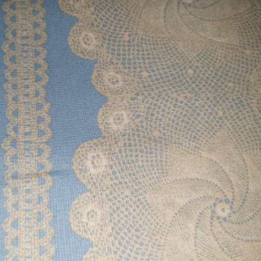 Honeymoon Cottage Doily Lace fabric Sky Blue 7257