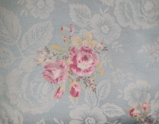 Yuwa Live Life Collection Premium Light Blue floral brocade 299393 (45" wide)