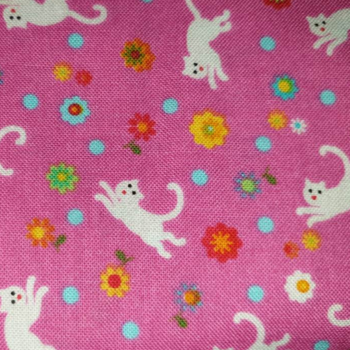 Michael Miller Kitty Ditty CX-2206 Hot Pink cats