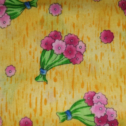 Princess Boutique designed by Kimiko for Benartex Style 824 (pink bouquets on yellow)