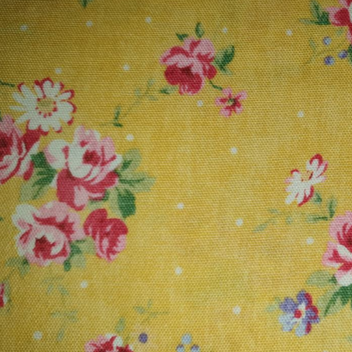 kokka cotton floral yellow floral half wash rose I-83000 1C23 *