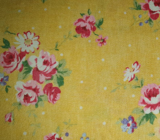 kokka cotton floral yellow floral half wash rose I-83000 1C23 *