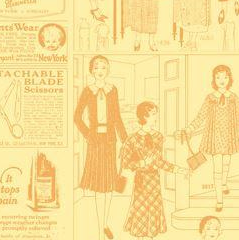 Cosmo Cricket - Tailor Made - Vintage Ads Print - Yellow P0260 5155