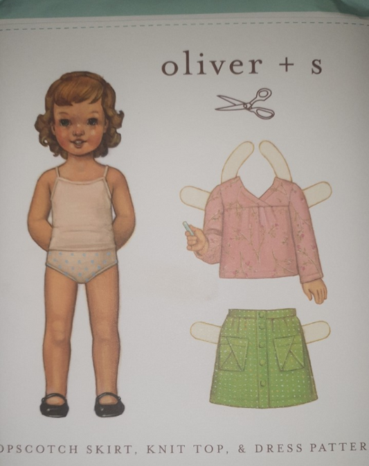 Hopscotch Skirt, knit top & dress pattern (Oliver + S)