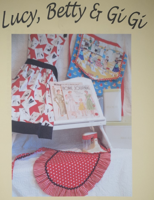 Lucy, Betty & GiGi apron patterns (by Material Possessions)
