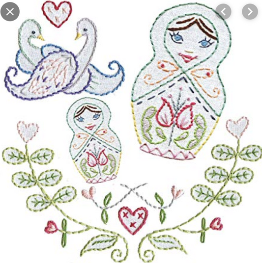 Dutch-Russian iron-on embroidery pattern by Sublime Stitching