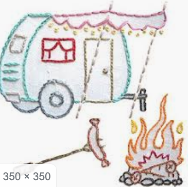 Camp Out iron-on embroidery pattern by Sublime Stitching
